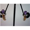 Image 1 : 21.25 CTW CITRINE AND AMETHYST EARRING .925 STERLING SI