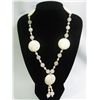 Image 1 : 775 HOWLITE,ROSEQUARTZ AND PEACH PEARL NECKLACE,AUTHENT