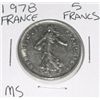 Image 1 : 1978 FRANCE 5 FRANCS *RARE MS HIGH GRADE!! COIN CAME OUT OF SAFE!!