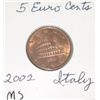 2002 ITALY 5 EURO CENTS *RARE MS HIGH GRADE!! COIN CAME OUT OF SAFE!!