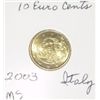 2003 ITALY 10 EURO CENTS *RARE MS HIGH GRADE!! COIN CAME OUT OF SAFE!!