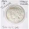 Image 1 : 1922-S PEACE SILVER DOLLAR *RARE SEMI-KEY DATE EARLY SILVER DOLLAR!! SILVER DOLLAR CAME OUT OF SAFE!