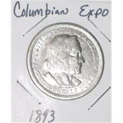 1893 COLUMBIAN EXPO SILVER HALF DOLLAR *NICE EARLY SILVER HALF DOLLAR*!! COIN CAME OUT OF SAFE!!