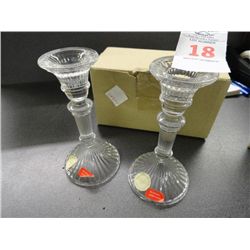 Pair Lenox Crystal Candle Stands