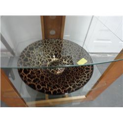 Large Gold Leaf Art Glass Bowl