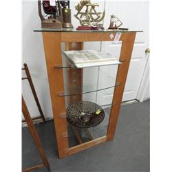 Glass On Wood Shelving Unit