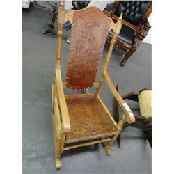 Wood & Leather Rocker