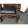 Image 2 : Carved Black Leather Throne Chair