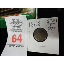 1868 Semi Key Date Penny