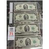 Image 1 : 4-Pack of $2 Notes - Cancelled Stamp on Backs