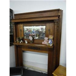 Tiger Oak Mantle w/Mirror