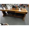 Image 1 : Eastlake Style 2 Tone Wood Hall Table - Finish Scratches