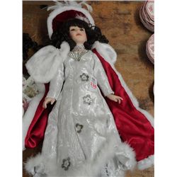 Porcelain Doll In Evening Gown