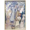 Image 1 : Attributed to Robert Anning Bell (1863-1933), Gathering Grapes, pencil and watercolour, 36 x 26 cm P