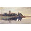 Image 1 : Arthur Johnson Ryle (1857-1915), View of Christchurch, oil on canvas, signed lower left, 51 x 92 cm.