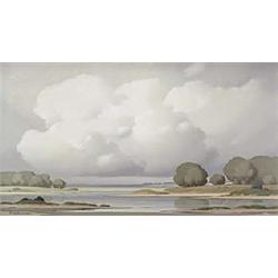 Pierre de Clausade (1910-1976), Study of a river estuary, oil on canvas, signed lower left, 45 x 80.