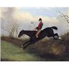Image 1 : John Paul (c.1830-c.1890), Study of a steeplechaser taking a fence, oil on canvas, signed lower righ