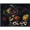 Image 1 : Dutch School (18th century), Still life with a basket of fruit including pears, peaches, apples and.