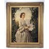Image 1 : John Ewart Robertson (1820-1879), Portrait of Mrs Laurence *** standing three-quarter length, wearin