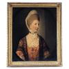 Image 1 : Manner of Francis Cotes (1726-1770), Portrait of a lady, half length, wearing a pink dress and a bla