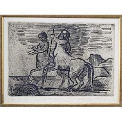Edward Ardizzone (1900-1979), Centaurs Hunting; Centaurs beside the sea, each etching, each inscribe