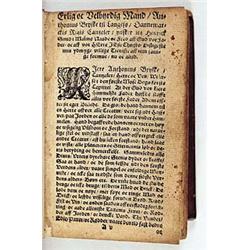 Sagebog, Henrick Smids, n.p., 1556-1596, 8o, 3 parts in one volume, gothic text, lacking Ai-iv, Di-E