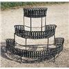 Image 1 : An early 20th century iron and wirework three tier jardiniere stand, of graduated, semi-circular for