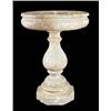 Image 1 : A Continental Alicante Red marble bird bath, the shallow bowl with everted rim, on baluster shaped c