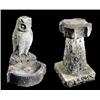 Image 1 : An early 20th century carved stone birdbath, the shaped bowl surmounted by a figure of an owl, toget