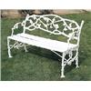Image 1 : A mid 19th century Scottish cast iron bench, the back and arms cast in rustic style with trailing oa