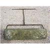 Image 1 : An early 19th century stone lawn roller, with wrought iron T-bar handle, 129 high x 104cm wide (50 1