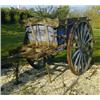 Image 1 : A 19th century French oak hay cart, with enclosed sides and front, and open back, cast iron bound wh