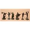 Image 1 : Six bronze classical figures after the antique, including; Roman figures, a discus thrower and a fau