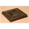 Image 1 : A 19th century rosewood, tortoiseshell and brass marquetry square inkstand, with a central recess, c