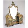 Image 1 : An early 20th century Sheraton revival mahogany dressing table mirror, painted overall in polychrome