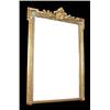 Image 1 : A gilt and painted overmantel mirror, the scroll and foliate crest above an arched plate, 181 high x