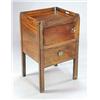 Image 1 : A George III mahogany tray top night commode, with two handles, a door and a pull-out base, on strai