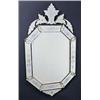 Image 1 : An early 20th century Venetian glass mirror, the mirrored frame engraved with scrolls and flowers, o
