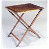 Image 1 : An early 19th century rectangular coaching table, of folding form with brass hinges and an "X" frame