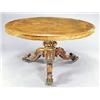 Image 1 : A Victorian burr walnut round breakfast table, the tilt top crossbanded and boxwood strung with radi