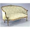 Image 1 : A late 19th century French walnut showframe sofa and side chair; each with a moulded frame and giltw