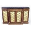 Image 1 : A George IV rosewood breakfront low cabinet, the black Saint-Anne type marble top above a central fr