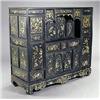 Image 1 : A late 19th century Chinese huang huali side cabinet, the front decorated overall with detailed moth