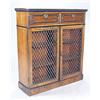 Image 1 : A rosewood side cabinet in George IV style, the top with a nulled edge above two short drawers and t