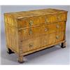 Image 1 : An early 19th century Scandinavian walnut commode, with three long drawers, the upper drawer outset,