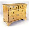 Image 1 : A walnut and feather banded chest, the crossbanded top with a moulded edge above two short and two l