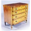Image 1 : An early 19th century mahogany and satinwood bowfronted chest with ebony stringing, the mahogany sat