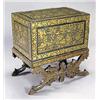 Image 1 : An early 19th century Eastern chest on stand, painted overall in gilt with figures in landscapes wit