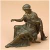 Image 1 : Lean Pilet, (1840-1916), a 19th century bronze figure of an Ancient Greek lady seated on a chair, 23