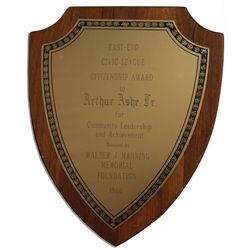 Arthur Ashe East-End Civic League 1966 Citizenship Award